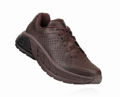 Hoka One One Gaviota Leather Férfi Futócipő - Kávé/Fekete [H8305-275]